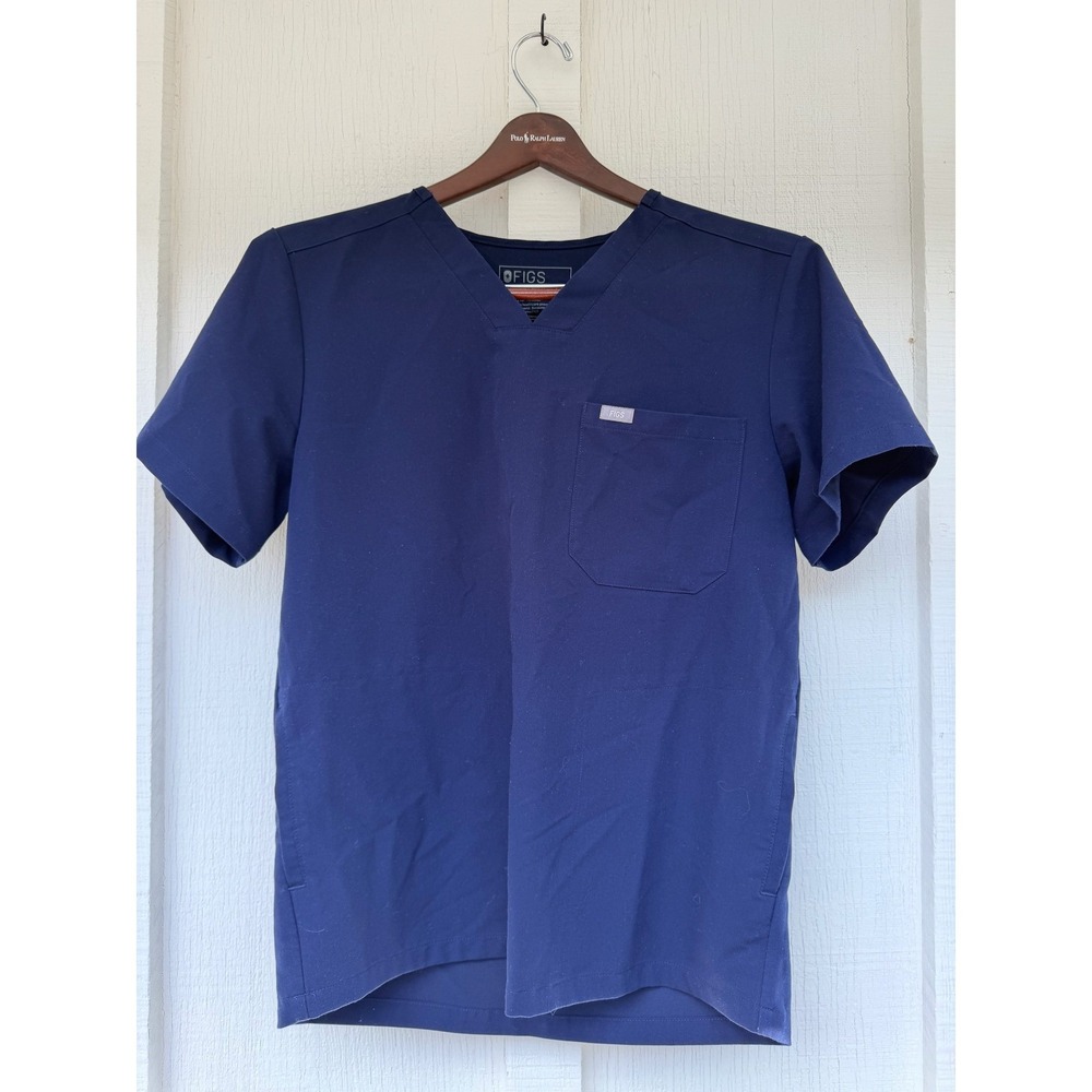 FIGS Men's Leon Three-Pocket Scrub Top Navy Blue Size Medium M FIONx